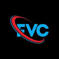 fvc-Logo. Brief fvc. fvc-Brief-Logo-Design. fvc-Logo mit den Initialen, verbunden mit einem Kreis und einem Monogramm-Logo in Großbuchstaben. fvc-typografie für technologie-, geschäfts- und immobilienmarke. vektor