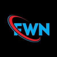 fwn-Logo. fwn Brief. fwn-Buchstaben-Logo-Design. fwn-Logo mit Initialen, verbunden mit Kreis und Monogramm-Logo in Großbuchstaben. fwn Typografie für Technologie-, Geschäfts- und Immobilienmarke. vektor