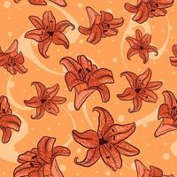 orange liljor sömlösa mönster vektor