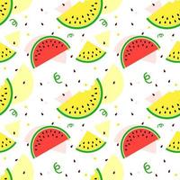 röd och gul vattenmelon mönster vektor