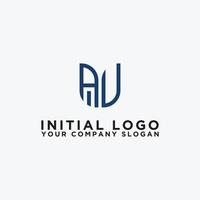 inspirierende firmenlogo-designs aus den anfangsbuchstaben des av-logo-symbols. -Vektoren vektor