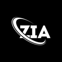 Zia-Logo. Zia-Brief. Zia-Brief-Logo-Design. Initialen Zia-Logo verbunden mit Kreis und Monogramm-Logo in Großbuchstaben. zia typografie für technologie-, geschäfts- und immobilienmarke. vektor