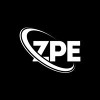 zpe-Logo. zpe-Brief. zpe-Buchstaben-Logo-Design. Initialen zpe-Logo verbunden mit Kreis und Monogramm-Logo in Großbuchstaben. zpe-typografie für technologie-, geschäfts- und immobilienmarke. vektor