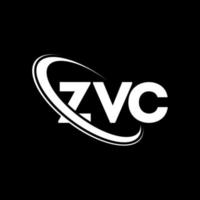 zvc logotyp. zvc brev. zvc brev logotyp design. initialer zvc logotyp länkad med cirkel och versaler monogram logotyp. zvc typografi för teknik, företag och fastighetsmärke. vektor