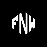 fnw-Buchstaben-Logo-Design mit Polygonform. fnw Polygon- und Würfelform-Logo-Design. fnw Sechseck-Vektor-Logo-Vorlage in weißen und schwarzen Farben. fnw monogramm, geschäfts- und immobilienlogo. vektor