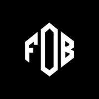 Fob-Buchstaben-Logo-Design mit Polygonform. fob-polygon- und würfelform-logo-design. Schlüsselanhänger Sechseck-Vektor-Logo-Vorlage in weißen und schwarzen Farben. fob-monogramm, geschäfts- und immobilienlogo. vektor