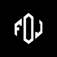 foj-Brief-Logo-Design mit Polygonform. foj polygon und würfelform logo design. foj Sechseck-Vektor-Logo-Vorlage in weißen und schwarzen Farben. foj monogramm, geschäfts- und immobilienlogo. vektor