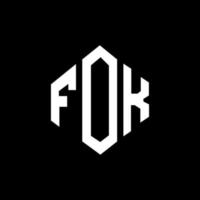 fok-Buchstaben-Logo-Design mit Polygonform. Fok-Polygon- und Würfelform-Logo-Design. Fok Sechseck-Vektor-Logo-Vorlage in weißen und schwarzen Farben. Fok-Monogramm, Geschäfts- und Immobilienlogo. vektor