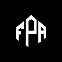 fpa-Brief-Logo-Design mit Polygonform. fpa-polygon- und würfelform-logo-design. FPA-Hexagon-Vektor-Logo-Vorlage in weißen und schwarzen Farben. fpa-monogramm, geschäfts- und immobilienlogo. vektor