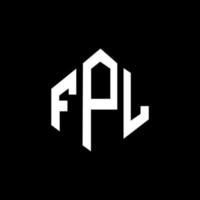 fpl bokstavslogotypdesign med polygonform. fpl polygon och kubform logotypdesign. fpl hexagon vektor logotyp mall vita och svarta färger. fpl monogram, affärs- och fastighetslogotyp.