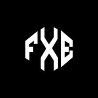 fxe-Buchstaben-Logo-Design mit Polygonform. fxe Logo-Design in Polygon- und Würfelform. fxe Sechseck-Vektor-Logo-Vorlage in weißen und schwarzen Farben. fxe-Monogramm, Geschäfts- und Immobilienlogo. vektor