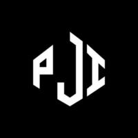 Pji-Brief-Logo-Design mit Polygonform. pji-polygon- und würfelform-logo-design. Pji Sechseck-Vektor-Logo-Vorlage in weißen und schwarzen Farben. pji-monogramm, geschäfts- und immobilienlogo. vektor