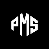 pms-Buchstaben-Logo-Design mit Polygonform. pms Logo-Design in Polygon- und Würfelform. pms Sechseck-Vektor-Logo-Vorlage in weißen und schwarzen Farben. pms-monogramm, geschäfts- und immobilienlogo. vektor