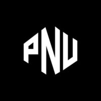 pnu-Buchstaben-Logo-Design mit Polygonform. pnu Polygon- und Würfelform-Logo-Design. pnu Sechseck-Vektor-Logo-Vorlage in weißen und schwarzen Farben. pnu-monogramm, geschäfts- und immobilienlogo. vektor