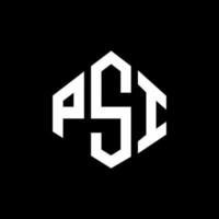 Psi-Brief-Logo-Design mit Polygonform. psi-Polygon- und Würfelform-Logo-Design. psi Sechseck-Vektor-Logo-Vorlage in weißen und schwarzen Farben. psi-monogramm, geschäfts- und immobilienlogo. vektor