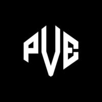 pve-Buchstaben-Logo-Design mit Polygonform. pve Polygon- und Würfelform-Logo-Design. pve Sechseck-Vektor-Logo-Vorlage in weißen und schwarzen Farben. pve-monogramm, geschäfts- und immobilienlogo. vektor