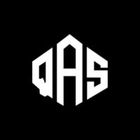 qas bokstavslogotypdesign med polygonform. qas polygon och kubform logotypdesign. qas hexagon vektor logotyp mall vita och svarta färger. qas monogram, affärs- och fastighetslogotyp.