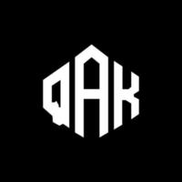 qak bokstavslogotyp med polygonform. qak polygon och kubform logotypdesign. qak hexagon vektor logotyp mall vita och svarta färger. qak monogram, affärs- och fastighetslogotyp.