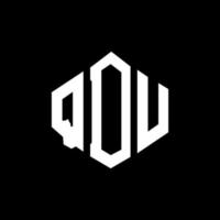 qdu bokstavslogotypdesign med polygonform. qdu polygon och kubform logotypdesign. qdu hexagon vektor logotyp mall vita och svarta färger. qdu monogram, affärs- och fastighetslogotyp.