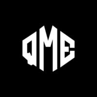 qme-Buchstaben-Logo-Design mit Polygonform. qme Logo-Design in Polygon- und Würfelform. qme Sechseck-Vektor-Logo-Vorlage in weißen und schwarzen Farben. qme Monogramm, Geschäfts- und Immobilienlogo. vektor