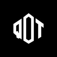 qot-Buchstaben-Logo-Design mit Polygonform. qot Polygon- und Würfelform-Logo-Design. qot Sechseck-Vektor-Logo-Vorlage in weißen und schwarzen Farben. qot-monogramm, geschäfts- und immobilienlogo. vektor