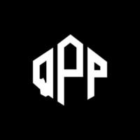 qpp bokstavslogotypdesign med polygonform. qpp polygon och kubform logotypdesign. qpp hexagon vektor logotyp mall vita och svarta färger. qpp monogram, affärs- och fastighetslogotyp.