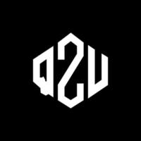 qzu-Buchstaben-Logo-Design mit Polygonform. qzu Polygon- und Würfelform-Logo-Design. qzu Sechseck-Vektor-Logo-Vorlage in weißen und schwarzen Farben. qzu-monogramm, geschäfts- und immobilienlogo. vektor