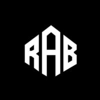 rab brev logotyp design med polygon form. rab polygon och kub form logotyp design. rab hexagon vektor logotyp mall vita och svarta färger. rab monogram, affärs- och fastighetslogotyp.
