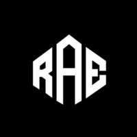 Rae-Buchstaben-Logo-Design mit Polygonform. Rae Polygon- und Würfelform-Logo-Design. Rae Sechseck-Vektor-Logo-Vorlage in weißen und schwarzen Farben. rae-monogramm, geschäfts- und immobilienlogo. vektor