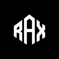 rax brev logotyp design med polygon form. rax polygon och kubform logotypdesign. rax hexagon vektor logotyp mall vita och svarta färger. rax monogram, affärs- och fastighetslogotyp.