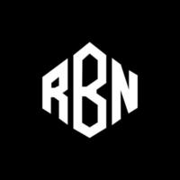rbn brev logotyp design med polygon form. rbn polygon och kub form logotyp design. rbn hexagon vektor logotyp mall vita och svarta färger. rbn-monogram, affärs- och fastighetslogotyp.