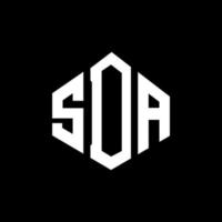 sda bokstavslogotypdesign med polygonform. sda polygon och kubform logotypdesign. sda hexagon vektor logotyp mall vita och svarta färger. sda monogram, affärs- och fastighetslogotyp.