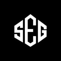 Seg-Brief-Logo-Design mit Polygonform. Seg-Polygon- und Würfelform-Logo-Design. Seg Sechseck-Vektor-Logo-Vorlage in weißen und schwarzen Farben. seg-monogramm, geschäfts- und immobilienlogo. vektor