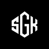 sgk-Buchstaben-Logo-Design mit Polygonform. sgk Polygon- und Würfelform-Logo-Design. sgk Sechseck-Vektor-Logo-Vorlage in weißen und schwarzen Farben. sgk-monogramm, geschäfts- und immobilienlogo. vektor