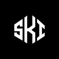 Ski-Brief-Logo-Design mit Polygonform. Ski-Polygon- und Würfelform-Logo-Design. Ski-Sechseck-Vektor-Logo-Vorlage in weißen und schwarzen Farben. skimonogramm, geschäfts- und immobilienlogo. vektor