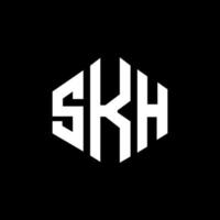 skh-Buchstaben-Logo-Design mit Polygonform. skh-polygon- und würfelform-logo-design. skh Sechseck-Vektor-Logo-Vorlage in weißen und schwarzen Farben. skh-monogramm, geschäfts- und immobilienlogo. vektor