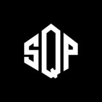 sqp letter logotyp design med polygon form. sqp polygon och kubform logotypdesign. sqp hexagon vektor logotyp mall vita och svarta färger. sqp monogram, affärs- och fastighetslogotyp.