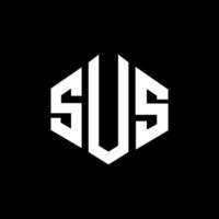 sus-Brief-Logo-Design mit Polygonform. sus Polygon- und Würfelform-Logo-Design. sus Sechseck-Vektor-Logo-Vorlage in weißen und schwarzen Farben. sus-monogramm, geschäfts- und immobilienlogo. vektor