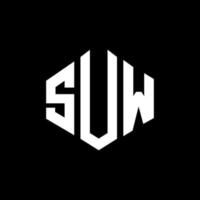 suw-Buchstaben-Logo-Design mit Polygonform. suw Logo-Design in Polygon- und Würfelform. suw Sechseck-Vektor-Logo-Vorlage in weißen und schwarzen Farben. suw-monogramm, geschäfts- und immobilienlogo. vektor