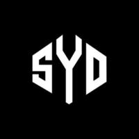 syo letter logotyp design med polygon form. syo polygon och kub form logotyp design. syo hexagon vektor logotyp mall vita och svarta färger. syo monogram, affärs- och fastighetslogotyp.