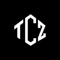 tcz-Brief-Logo-Design mit Polygonform. tcz-Polygon- und Würfelform-Logo-Design. Tcz Sechseck-Vektor-Logo-Vorlage in weißen und schwarzen Farben. tcz-monogramm, geschäfts- und immobilienlogo. vektor