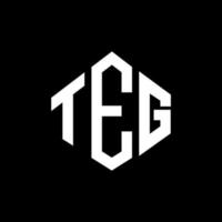 teg-Buchstaben-Logo-Design mit Polygonform. teg-polygon- und würfelform-logo-design. teg Sechseck-Vektor-Logo-Vorlage in weißen und schwarzen Farben. teg-monogramm, geschäfts- und immobilienlogo. vektor