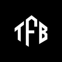 tfb brev logotyp design med polygon form. tfb polygon och kubform logotypdesign. tfb hexagon vektor logotyp mall vita och svarta färger. tfb-monogram, affärs- och fastighetslogotyp.