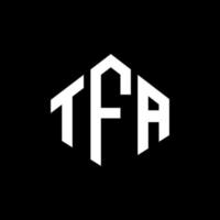 tfa-bokstavslogotypdesign med polygonform. tfa polygon och kubform logotypdesign. tfa hexagon vektor logotyp mall vita och svarta färger. tfa monogram, affärs- och fastighetslogotyp.