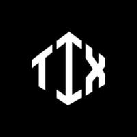 tix-Buchstaben-Logo-Design mit Polygonform. tix Logo-Design in Polygon- und Würfelform. tix Sechseck-Vektor-Logo-Vorlage in weißen und schwarzen Farben. tix-Monogramm, Geschäfts- und Immobilienlogo. vektor