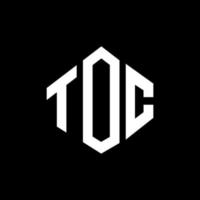 toc-Brief-Logo-Design mit Polygonform. toc Polygon- und Würfelform-Logo-Design. toc Sechseck-Vektor-Logo-Vorlage in weißen und schwarzen Farben. toc-monogramm, geschäfts- und immobilienlogo. vektor
