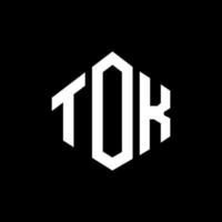 Tok-Brief-Logo-Design mit Polygonform. tok Polygon- und Würfelform-Logo-Design. Tok Sechseck-Vektor-Logo-Vorlage in weißen und schwarzen Farben. tok monogramm, geschäfts- und immobilienlogo. vektor