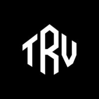 trv-Brief-Logo-Design mit Polygonform. trv Polygon- und Würfelform-Logo-Design. trv Sechseck-Vektor-Logo-Vorlage in weißen und schwarzen Farben. trv-monogramm, geschäfts- und immobilienlogo. vektor