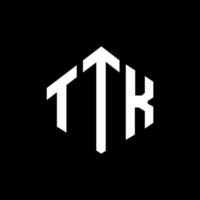 ttk-Buchstaben-Logo-Design mit Polygonform. ttk Polygon- und Würfelform-Logo-Design. ttk Sechseck-Vektor-Logo-Vorlage in weißen und schwarzen Farben. ttk-monogramm, geschäfts- und immobilienlogo. vektor