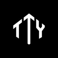 tty-Buchstaben-Logo-Design mit Polygonform. tty Polygon- und Würfelform-Logo-Design. tty Sechseck-Vektor-Logo-Vorlage in weißen und schwarzen Farben. TTY-Monogramm, Geschäfts- und Immobilienlogo. vektor